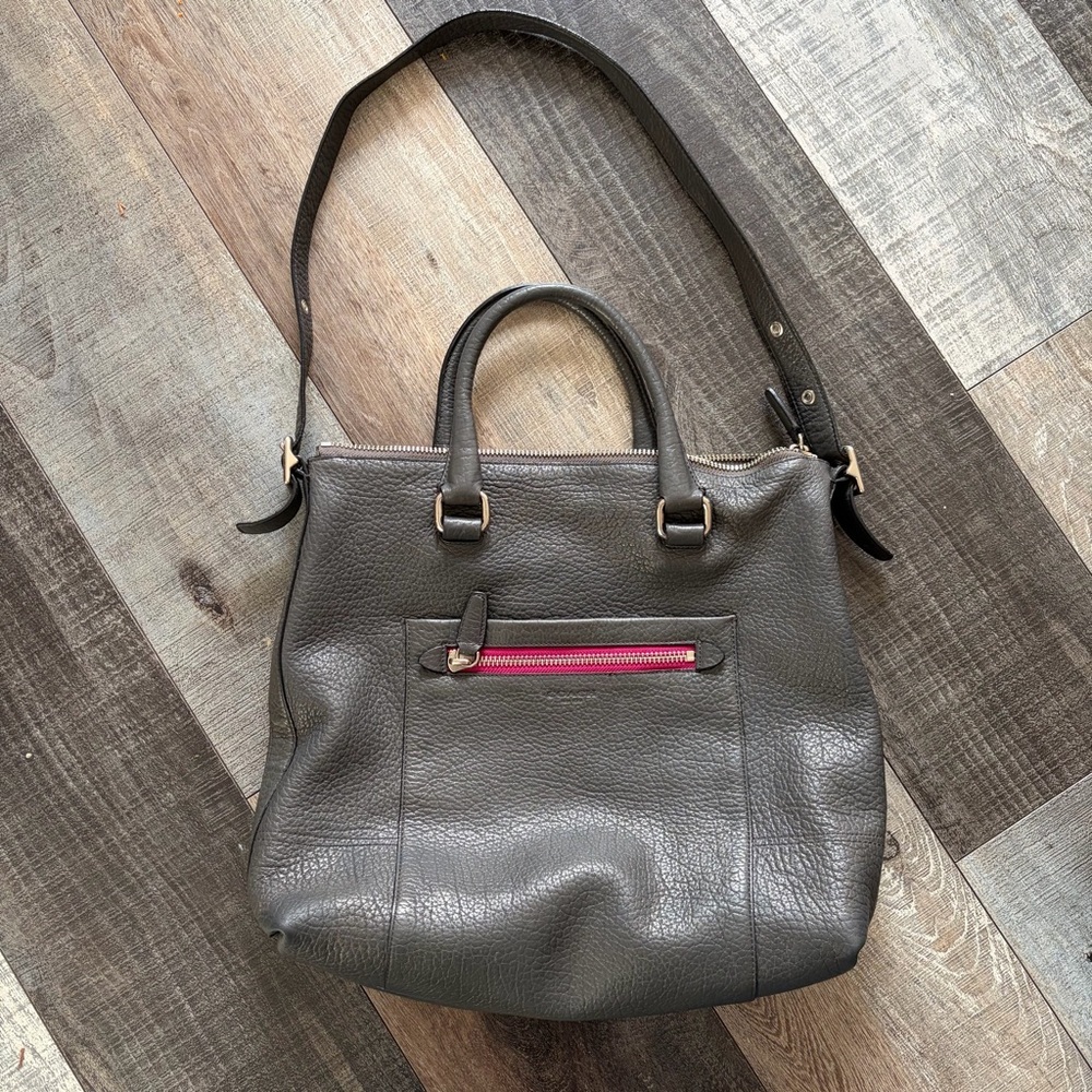 Coach Legacy Molly Large 2012 Gray Pebbled Leather Satchel Pink Zip 20201 - Picture 12 of 12